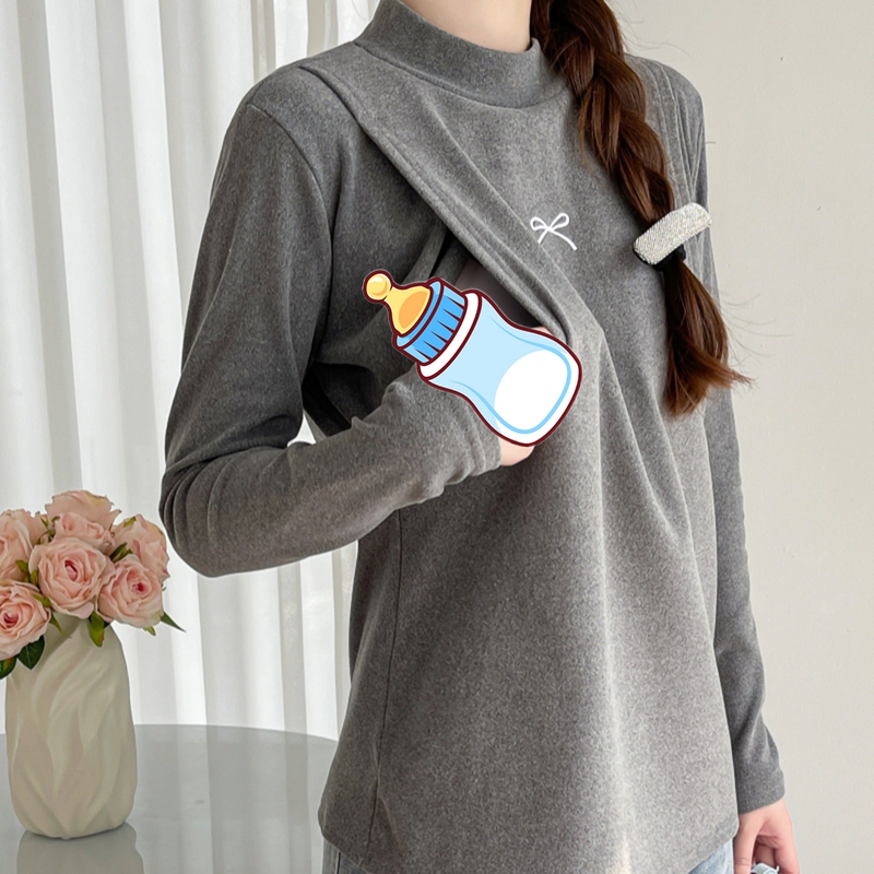 Autumn and Winter Thermal Nursing Maternity Wear Base Layer Postpartum Breastfeeding Clothes Maternity Thermal Underwear Sleepwear