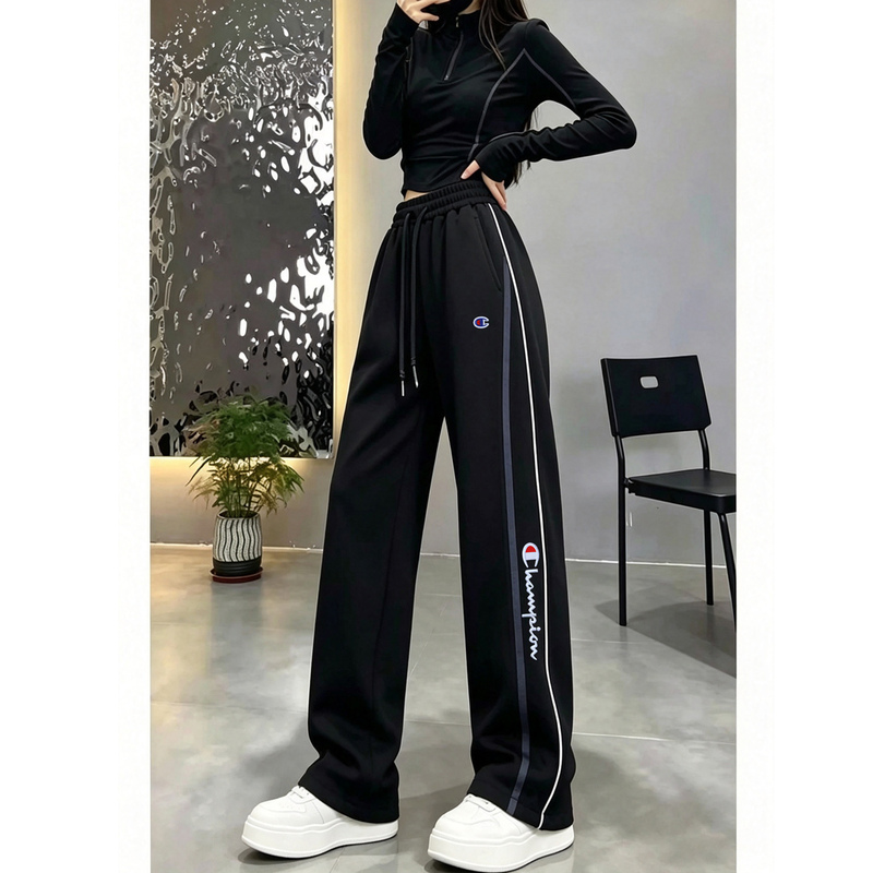 Japanese Style Champion Wide-Leg Pants for Women, Autumn Casual Sports Sweatpants, 2026 Autumn and Winter New Fleece-Lined College Style Straight-Leg Pants Japanese Style Champion Wide-Leg Pants for Women, Autumn Casual Sports Sweatpants, 2026 Autumn and Winter New Fleece-Lined College Style Straight-Leg Pants