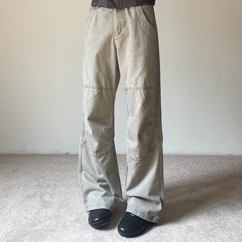Tuimao American Retro Lumberjack Pleated Vintage Washed Casual Pants Men's Straight Loose Versatile Paratrooper Long Pants