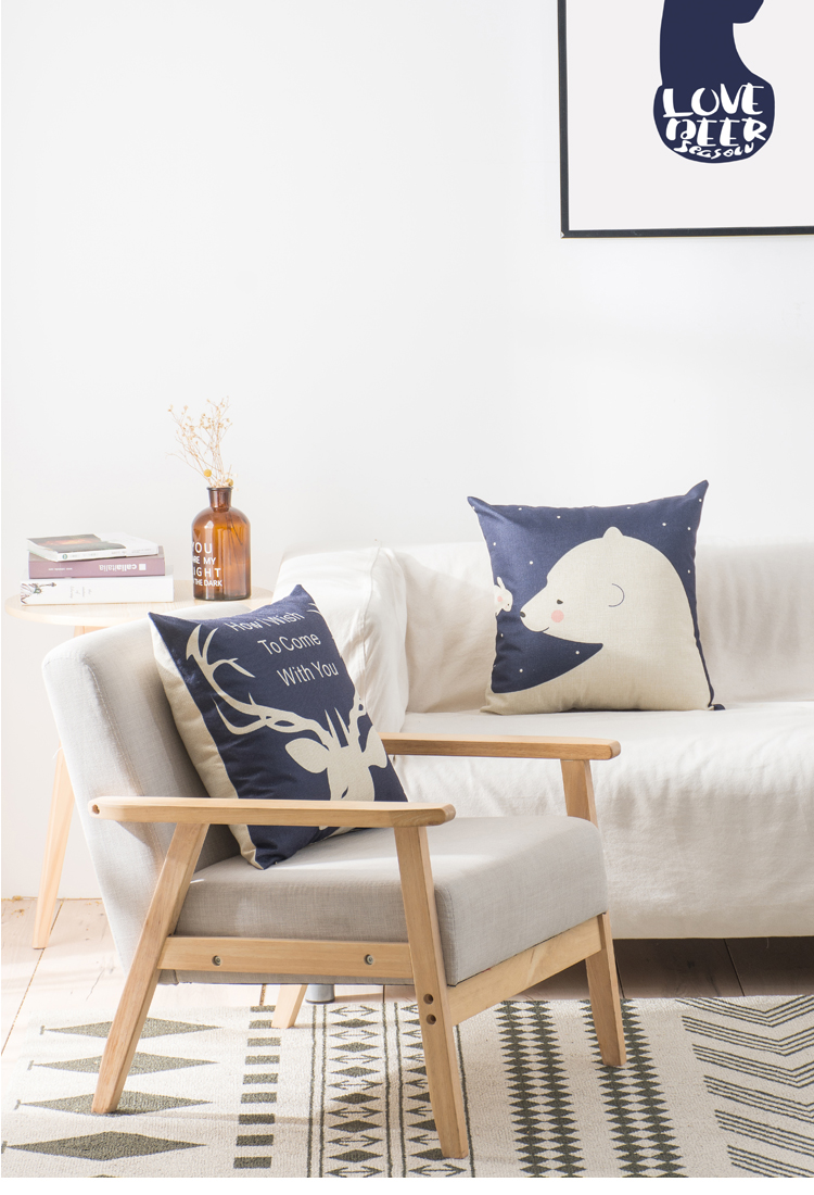 Sofa đệm gối vỏ với lõi gối văn phòng eo lưng đệm xe đơn giản với gối Bắc Âu gối vuông sofa