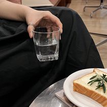 Korean style ins style transparent glass simple coffee cup household water cup milk cup sparkling water cup