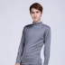Quần lót nam quần áo ấm nửa cao cổ áo mỏng cộng với nhung sốt áo len cotton áo len mùa thu quần áo đơn màu trắng - Áo ấm áo ấm nam Áo ấm