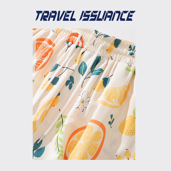 TRAVELISSUANCE 상큼한 여름 하라주쿠 꽃 틈새 캐주얼 다재다능한 하와이안 스타일 게으른 트렌디 브랜드