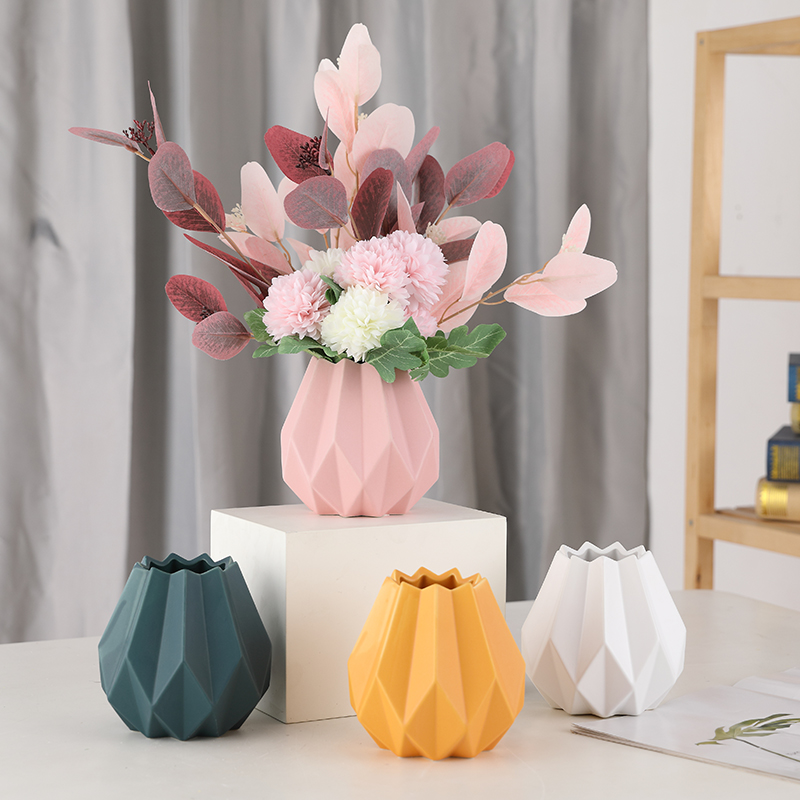 Nordic Creative Modern Brief Morandi Origami Paper Ceramic Vase Home Living Room Flowers Dried Flowers Flower Arrangements Pendulum