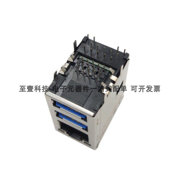 JFM38A1A-0175-4F Foxconn双层RJ45千兆滤波器网口带LED灯连接器