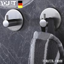 Bedroom door rear clothes adhesive hook stainless steel non-hole bathroom towel adhesive hook hook hook hook wall-mounted row hook