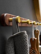 Solid wood adhesive hook non-perforated strong hook door rear bedroom clothes hat bathroom toilet towel porch hook