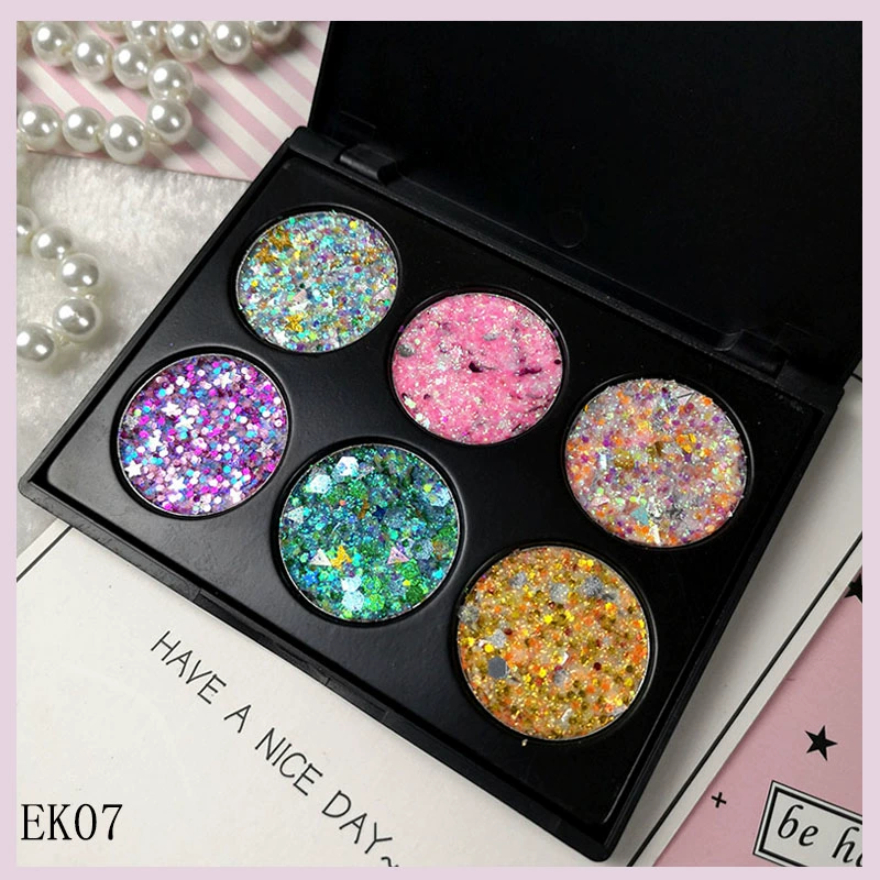 6 đĩa màu mắt sequin lấp lánh trẻ em đặc biệt trang điểm sân khấu hiệu suất siêu flash net màu đỏ trang điểm - Bóng mắt phấn mắt clio pro eye palette