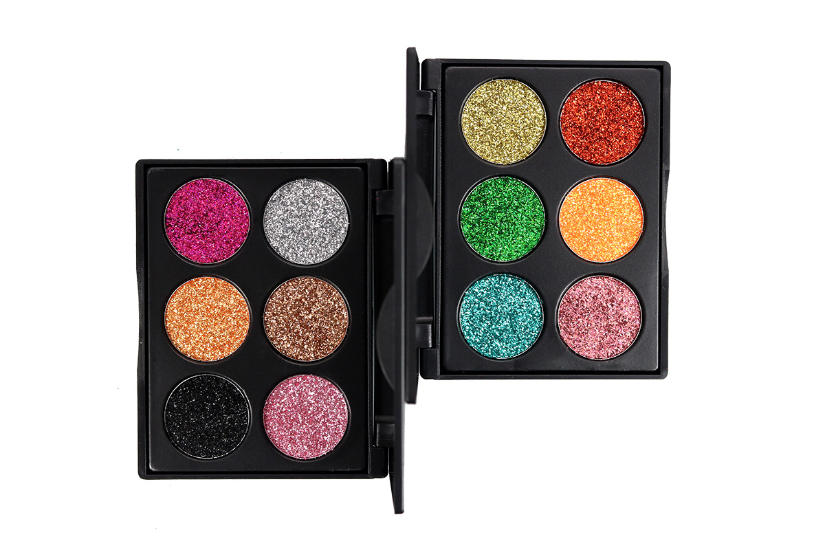 6 màu bóng mắt bóng long lanh long lanh sequins flash bóng mắt đĩa net trẻ em màu đỏ của giai đoạn trang điểm kim cương ngọc trai bóng mắt đĩa phấn mắt giá rẻ dưới 200k