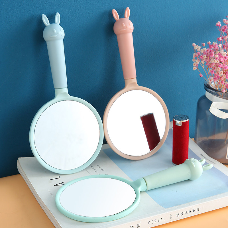 Hand-held makeup mirror portable portable mirror European-style hand-held handle mirror large high-definition round tattoo beauty small mirror