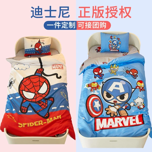 Дисней, одеяло для детского сада, комплект для сна, хлопковый пододеяльник, 3 предмета, постельные принадлежности