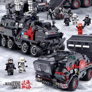 森宝积木拼装玩具车益智流浪地球运载车模型儿童车小颗粒积木玩具