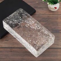 Glass brick ice crystal pattern hot melt brick transparent square glass partition wall Crystal brick bar light transmission curtain wall View wall tile