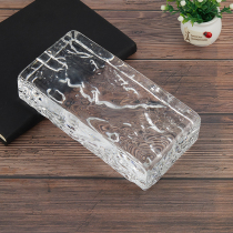 Glass brick hot melt single-sided ice pattern brick transparent square glass partition wall Crystal brick bar light transmission curtain wall landscape wall