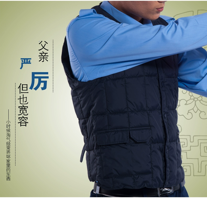 Áo vest cotton trung niên và cũ giản dị mùa đông lạnh lùng cha tải cotton vai mùa thu và mùa đông vest nam vest bông áo ba lổ