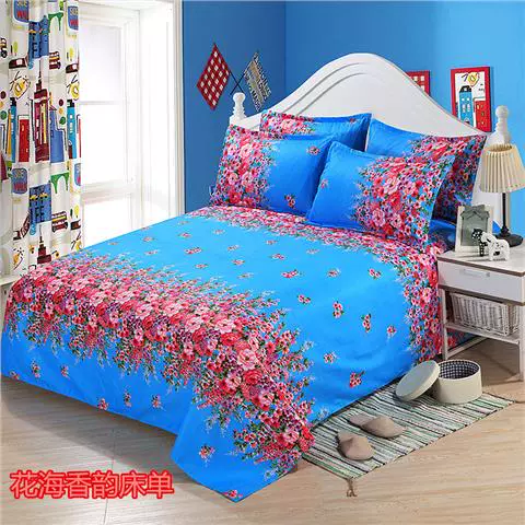 Khăn trải giường bằng vải cotton đơn màu đỏ đôi lớn 1,5m1,8 m 2.0 giường 100% cotton dày