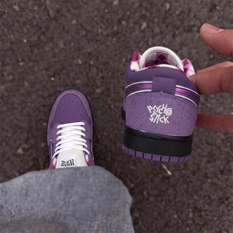 Visecoo Concepts Co-Branded Purple Personalized Color-Blocking Casual Sneakers for Men and Women, Blue Lobster Lightning Shoes Visecoo Concepts Co-Branded Purple Personalized Color-Blocking Casual Sneakers for Men and Women, Blue Lobster Lightning Shoes