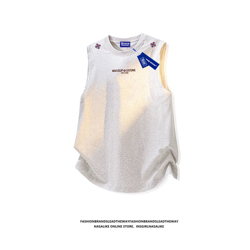 Embroidered Ethnic Style~Pure Cotton Sleeveless T-Shirt Wide-Shoulder Vest Men's Spring/Summer 2026 New Style Cool Top