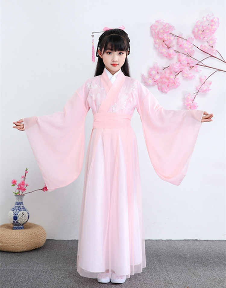 Ngày thiếu nhi Guzheng Trang phục Hanfu Cô gái Trang phục Siêu Tiên Váy của phụ nữ Phong cách Trung Quốc Trang phục Hoàng gia Quần áo cổ - Trang phục thời trang trẻ em nam