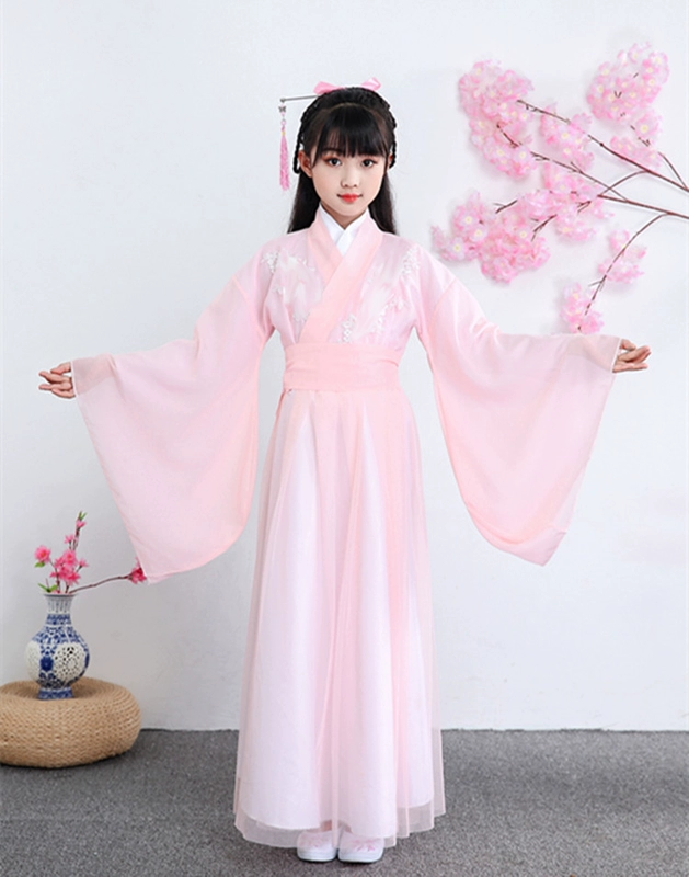 Ngày thiếu nhi Guzheng Trang phục Hanfu Cô gái Trang phục Siêu Tiên Váy của phụ nữ Phong cách Trung Quốc Trang phục Hoàng gia Quần áo cổ - Trang phục