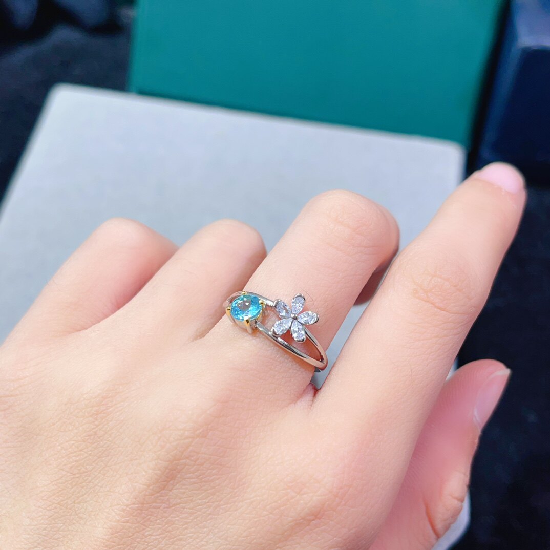 天然アパタイトリング、高品質アパタイト使用、メインストーンサイズ：5×5mm。バレンタインデーのギフトに最適です。