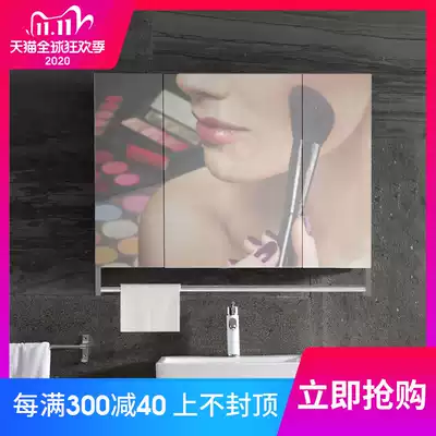 Appropriate stainless steel bathroom mirror cabinet mirror box toilet dressing room makeup mirror cabinet with storage rack with towel bar