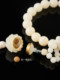 천연 흰색 제이드 보디 뿌리 팔찌를 잡고 발광석 연꽃 주사이 런 링 액세서리 hanfu buddha rosary
