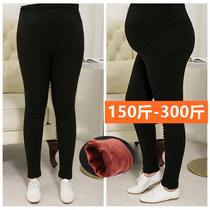200 catty overweight for overweight pregnant women with underpants autumn and winter clothing with velvety thickened lengthened toabdominal wearing long pants 300 catty