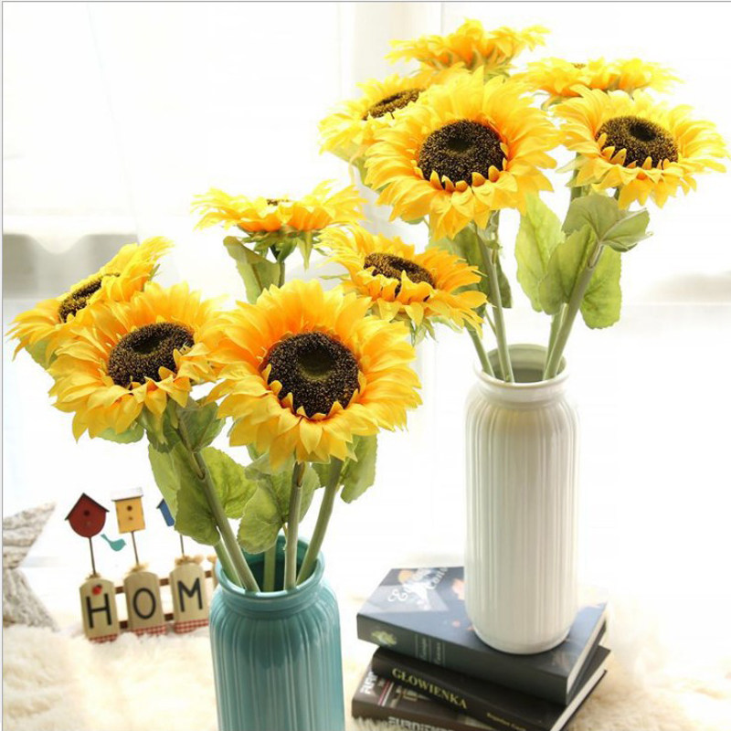 Sunflower simulation flower Large sunflower fake flower Living room bedroom decoration flower arrangement Floor-to-ceiling decoration Floral art