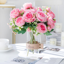 Simulation Flower Fake Flower Peony Flower Bouquet Vase Flower Arrangement Home Decoration Background Wall Wedding Road Leading Flower Bridal Hand Holding Flowers