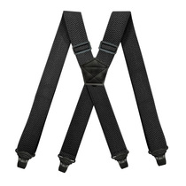 Mens braces 3 8cm tightness non-slip hanging pants with adult harness clip Elderly tightness anti-slip shoulder strap pants clip