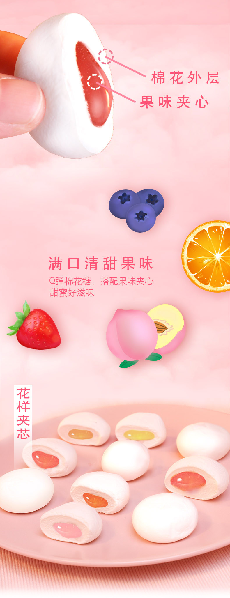 徐福记 水果夹心棉花糖 200g 图2
