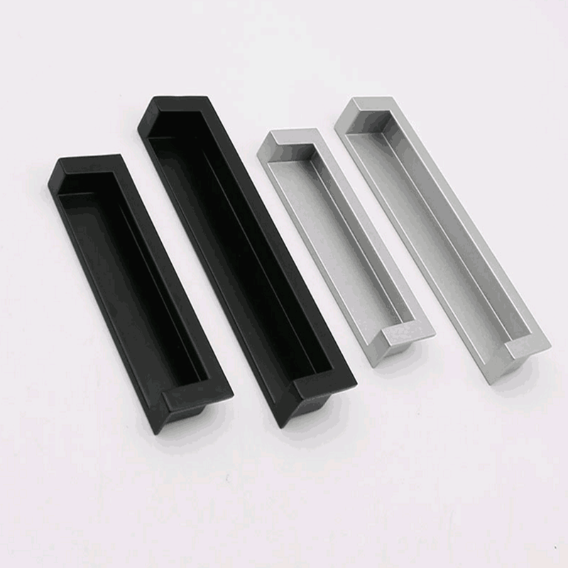 Drawer stud handle black built-in sliding door concealed integral cabinet closet door clasp hand invisible modern minimalist handle