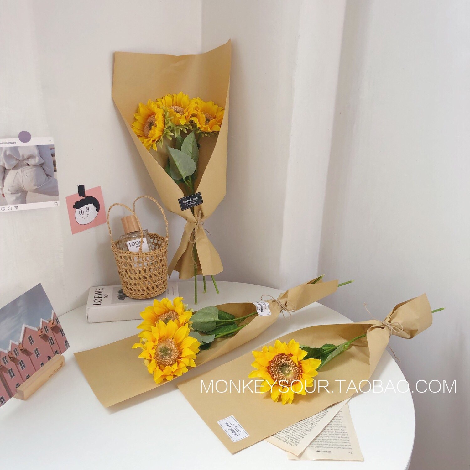 In Korean Wind Studio Room Decorated Simulation Sunflower Sunflower Bouquet Take Prop Decoration