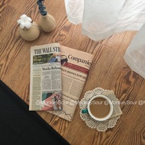 ins Wind oversized many pages pink black and white English paper newspaper old packaging photo studio set up photo props