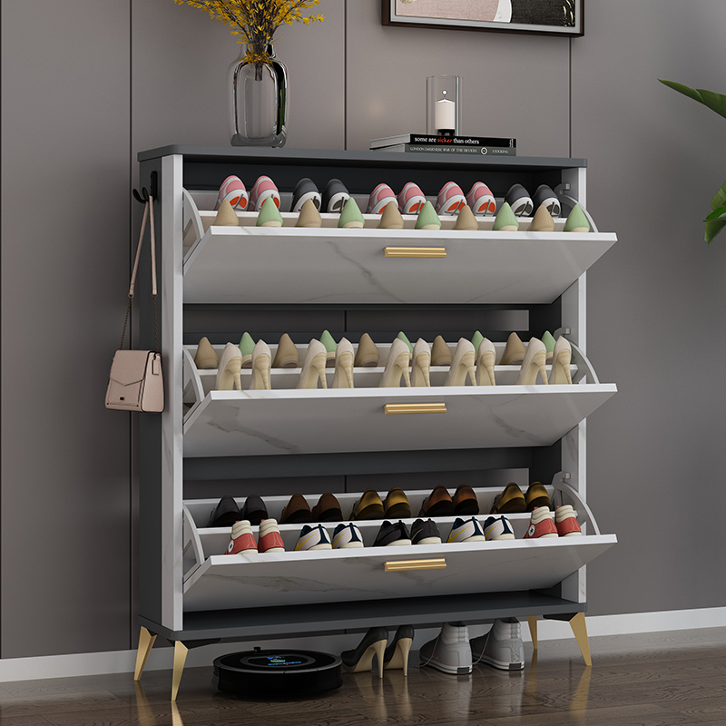 Italian-style ultra-thin shoe cabinet home door large-capacity tipping bucket porch cabinet simple modern storage shoe rack