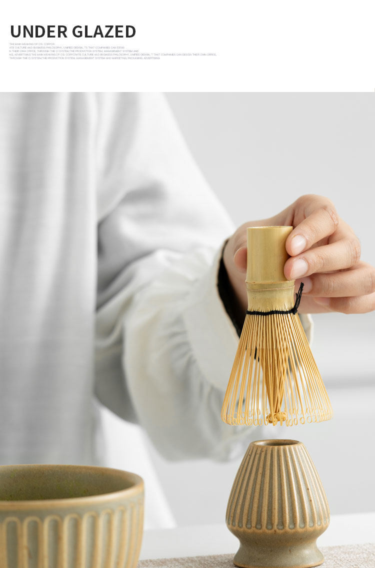 日本有田燒窯變抹茶碗帶引流嘴粗陶瓷套裝茶筅竹子抹茶刷宋代點茶|茶道