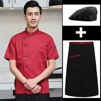 Красная шапка, фартук, короткий рукав