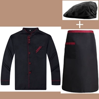 Черный лонгслив, шапка, фартук