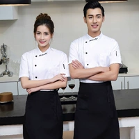 Белый фартук, короткий рукав