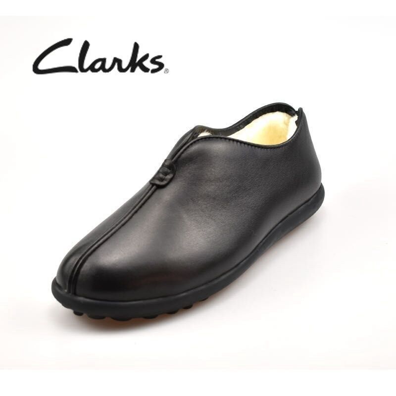 claks its Lemen shoes Winter wool cow leather cotton shoes Men's low helping snowshoes One foot pedal Old Beijing Dad Shoe-Taobao