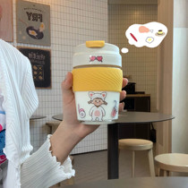 Water Cup female portable with straw milk coffee glass premium ins summer cute 2020 new Cup