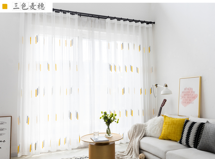 Rèm lưới Bắc Âu phòng ngủ phòng khách ban công sợi trắng bay cửa sổ gạc đặc biệt tai lúa màn hình vải dán velcro - Phụ kiện rèm cửa ray rèm cửa