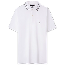 Tommy 24 new early autumn mens pure cotton soft double-sided fabric border printed collar short-sleeved T-shirt POLO35612