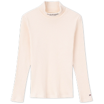 Tommy 24 new spring and autumn childrens clothing womens embroidered high collar threaded micro-elastic bottoming long-sleeved T-shirt TH2412068
