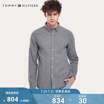 TOMMY HILFIGER MENS FASHION CASUAL COTTON SOLID COLOR LONG SLEEVE SHIRT MW0MW10686