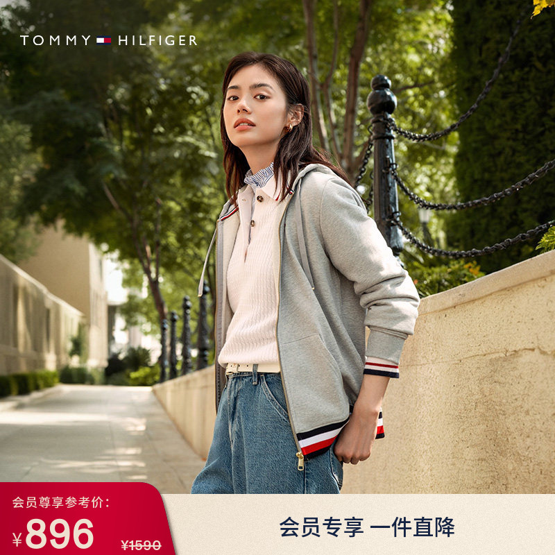 Tommy26 New Autumn Women's Pure Cotton Casual Work Clothing Sports Color-Blocked Stripesd Hooded Cardigan Sweatshirt Jacket Tommy26 New Autumn Women's Pure Cotton Casual Work Clothing Sports Color-Blocked Stripesd Hooded Cardigan Sweatshirt Jacket