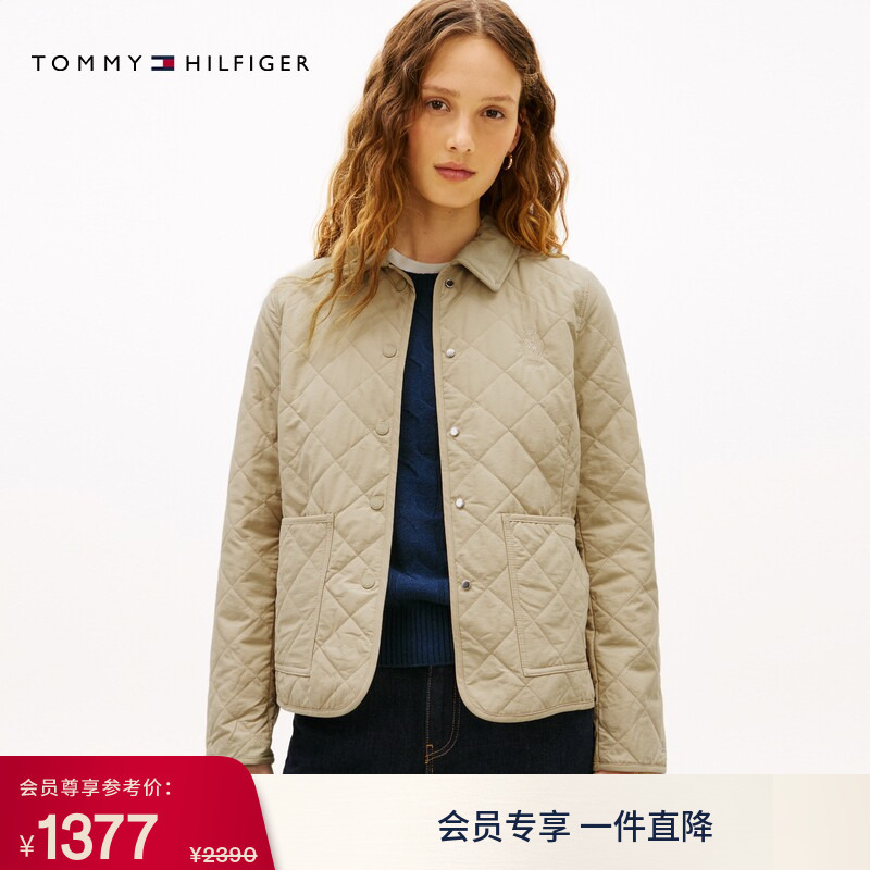 Tommy Autumn and Winter Women's Corduroy Lapel Retro Casual Work Clothing Lightweight Quilted Slim Fit Cotton Jacket