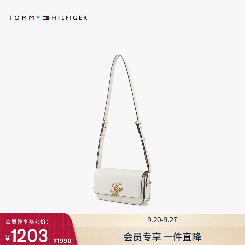 [Gift] Tommy26 Spring/Summer Women's Elegant Casual Commuting Floral Letter Cow Leather Shoulder Crossbody Bag