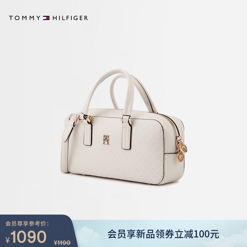 [Gift] Tommy26 New Spring and Summer Women's Clothing Commuter Flag Logo Embossed Handbag Shoulder Crossbody Bag